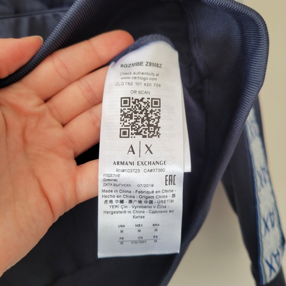 Armani exchange logo tape track jacket Navy nwt M - Picture 4 of 7